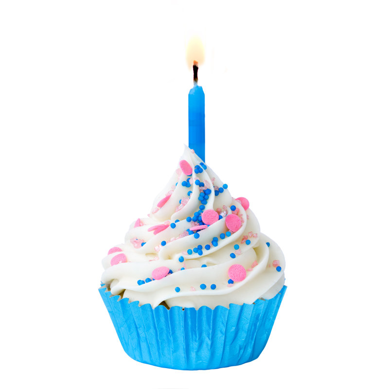 Cupcake With Candle - Wrapped Canvas Print, 91cm H x 61cm W x 3.8cm D