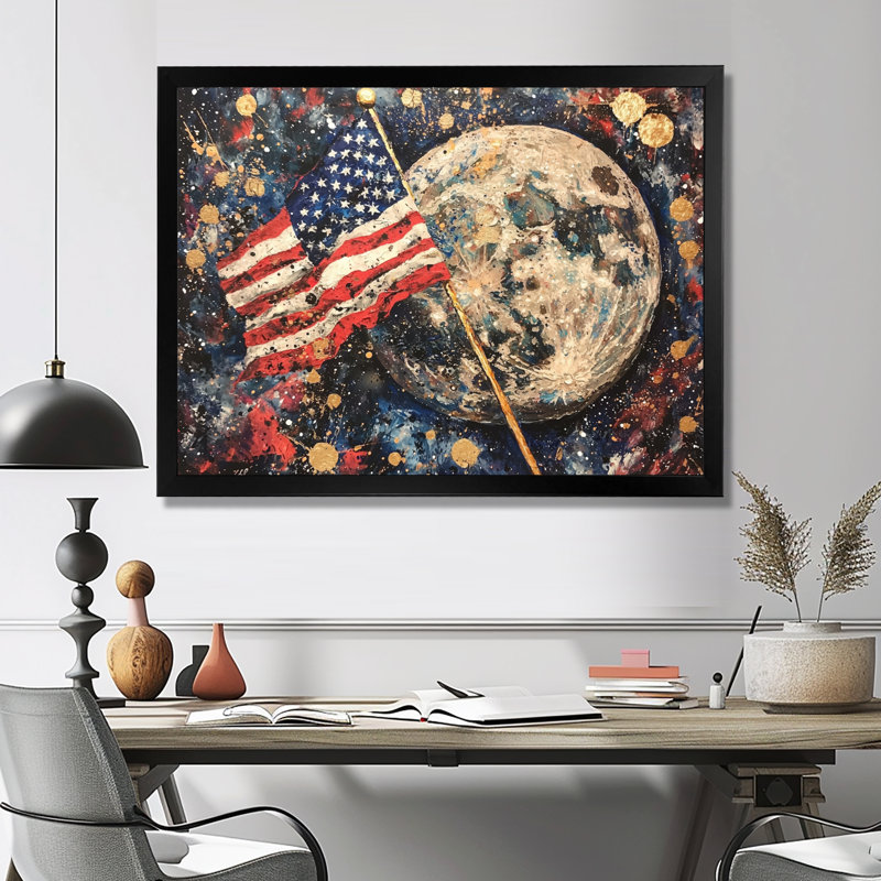 Reis - Usa Patriotist, impression sur toile, H 12 po x l 20 po, Reproduction encadrée d'une seule photo, Noir