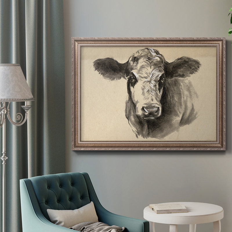 Vache gris anthracite I - Imprimé, H 24 po x l 36 po