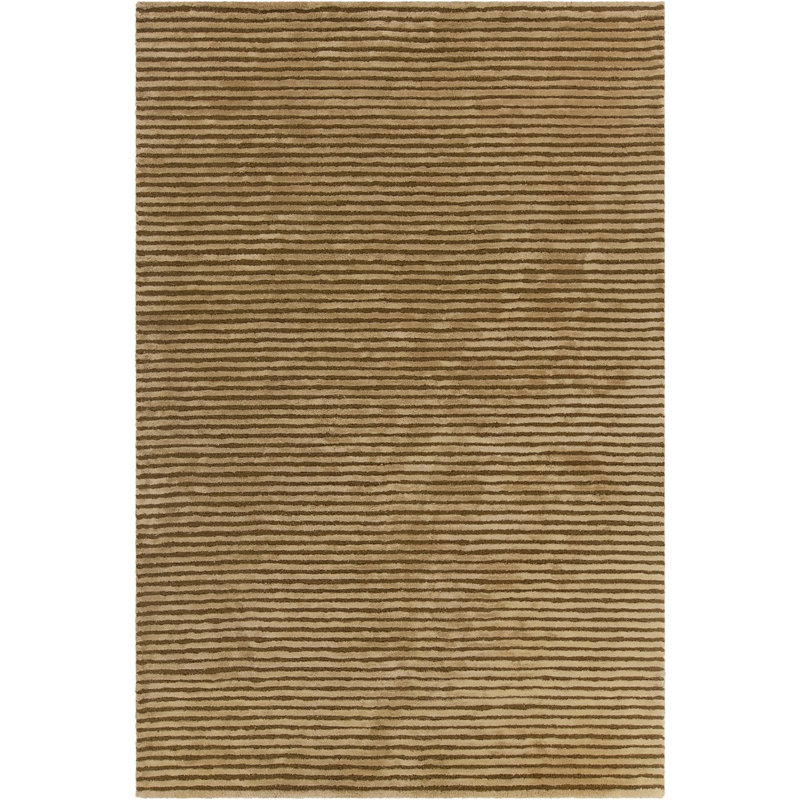Tapis vert en laine touffeté à la main Chester, Rectangle 5 pi x 7 pi 6 po