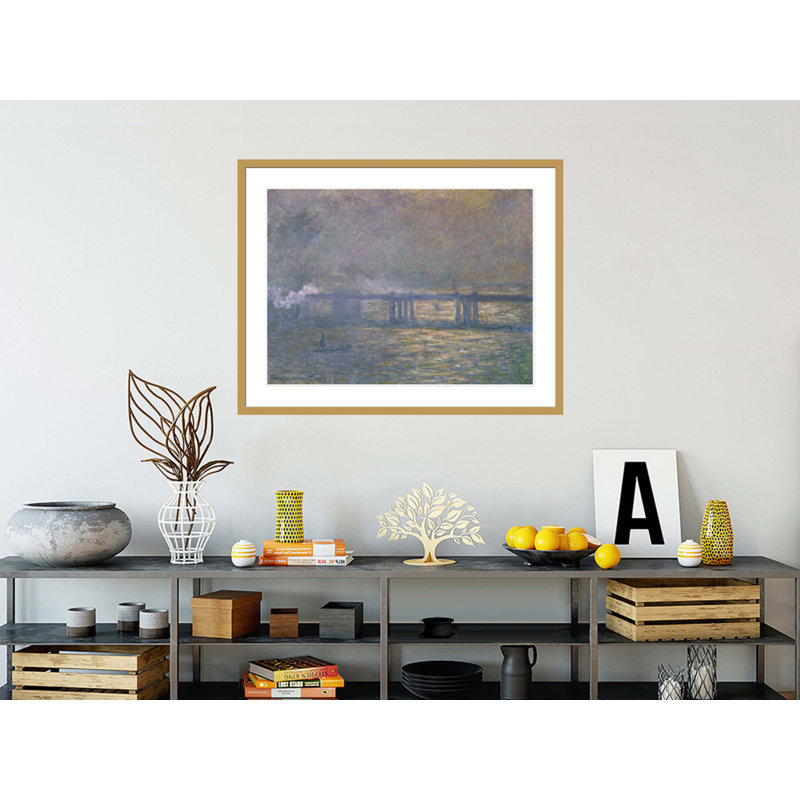 Charing Cross Bridge by Claude Monet -Framed Giclee Print, 32.45" H x 41.5" W
