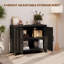 Buffet moderne cannelé avec portes arquées et tablettes réglables de 37 po Almodovar-705663889