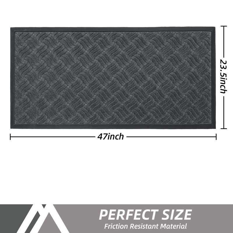 Heavy-duty Indoor/outdoor Rubber Doormat - Deep Tread Design For Superior Dirt Trapping, All-weather Durable Floor Mat