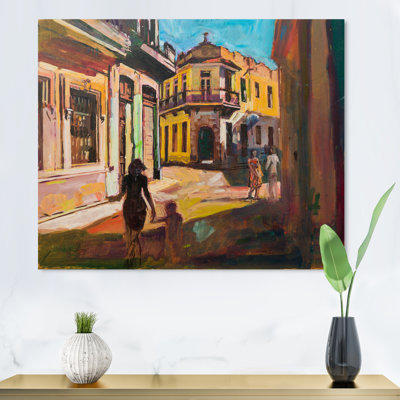 " Painting Representing Sightseeing Tourists Walking "