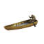 Classic and Antique Finished Cast Brass Frog Rowing Boat Sculpture