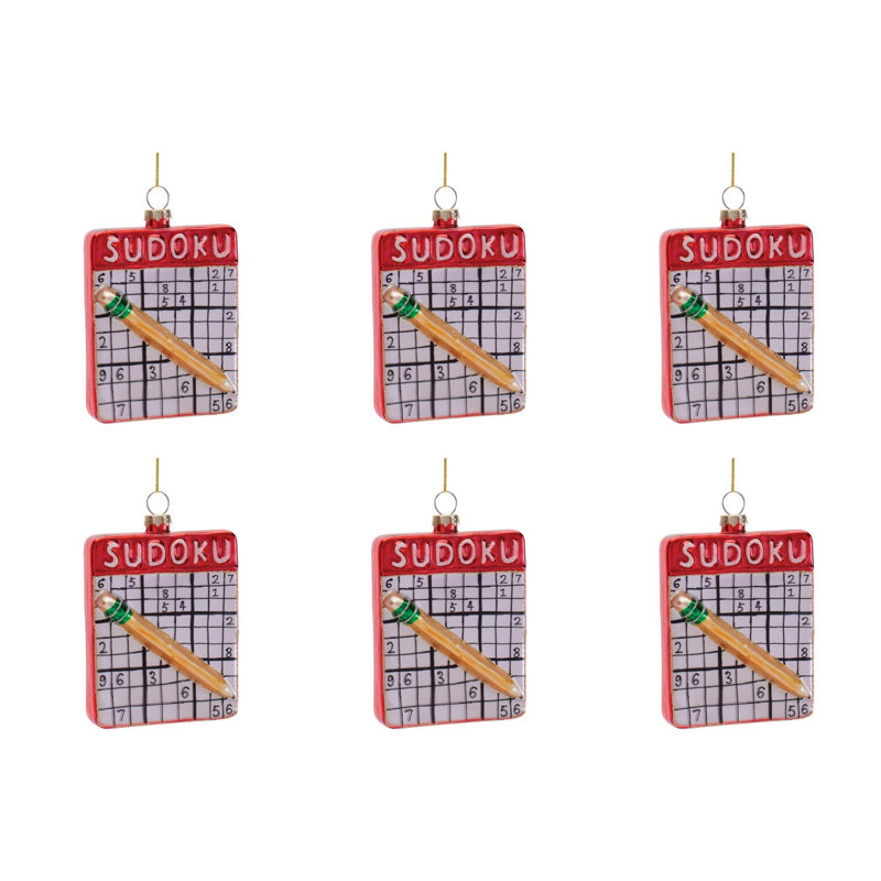 Ornements en verre Sudoku (ensemble de 6)