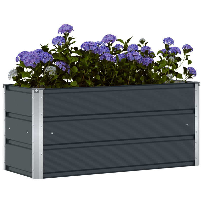 Planter Steel, 45cm H x 100cm W x 100cm D, Anthracite