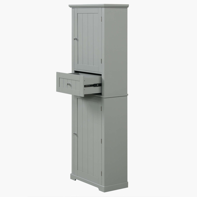 Chavious Bathroom Cabinet with Drawer, Freestanding Linen Cabinet Washroom Cabinet, Bathroom Storage Cabinet with Adjustable Shelf for Bathroom Living Room