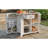 Outdoor Kitchen Island Fir Wood Prep Station Lockable Kitchen Cart with Stainless Top, Ample Storage Space-128765673