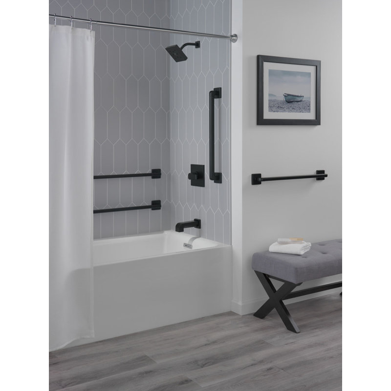 Barre d'appui pivotante 42 po, Noir mat