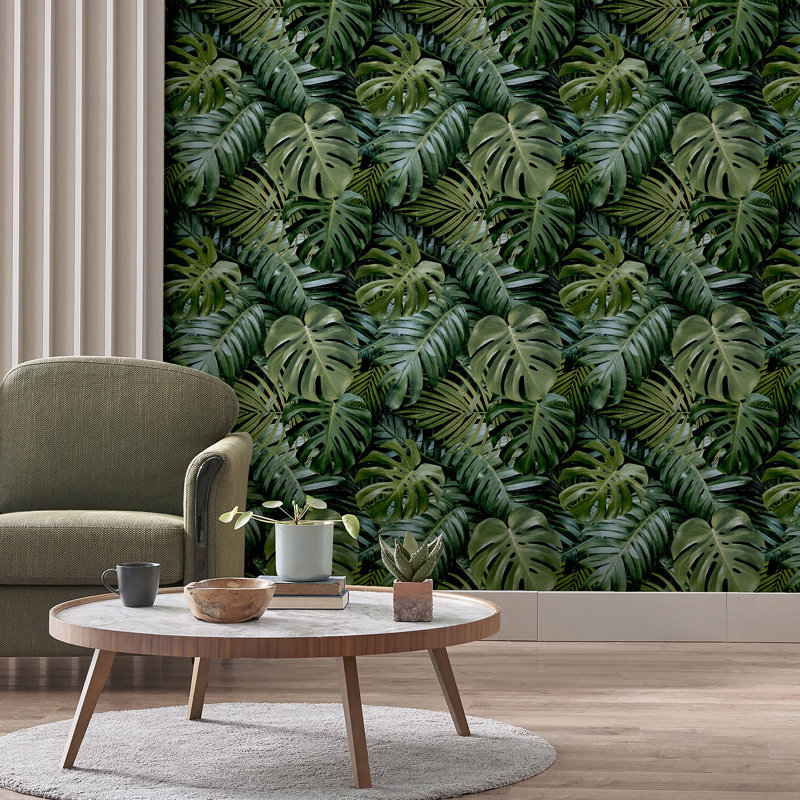 Papier peint Harlynn Green Monstera