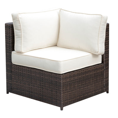 Chaise de patio de coin en faux en rotin avec coussins Kilmarnock