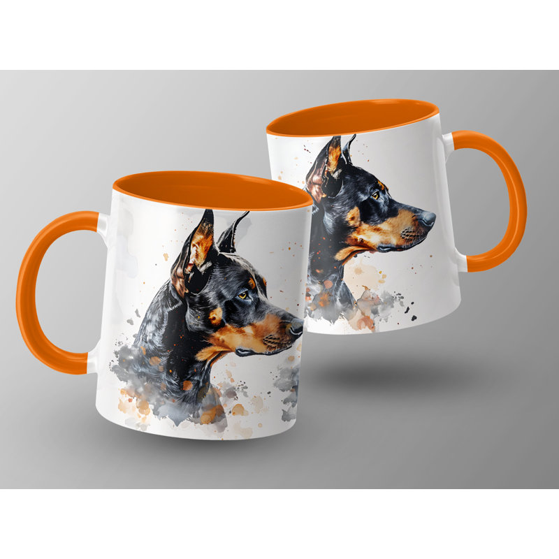 Ceramic Coffee Mug, 2, Orange