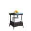 Table basse ronde de patio avec verre - PE et acier, 21 x 21 x 21 po, brun et eau, nécessaire d'assemblage extérieur brun trempé 21 x 21 x 21 pouces, à l'eau, inclus