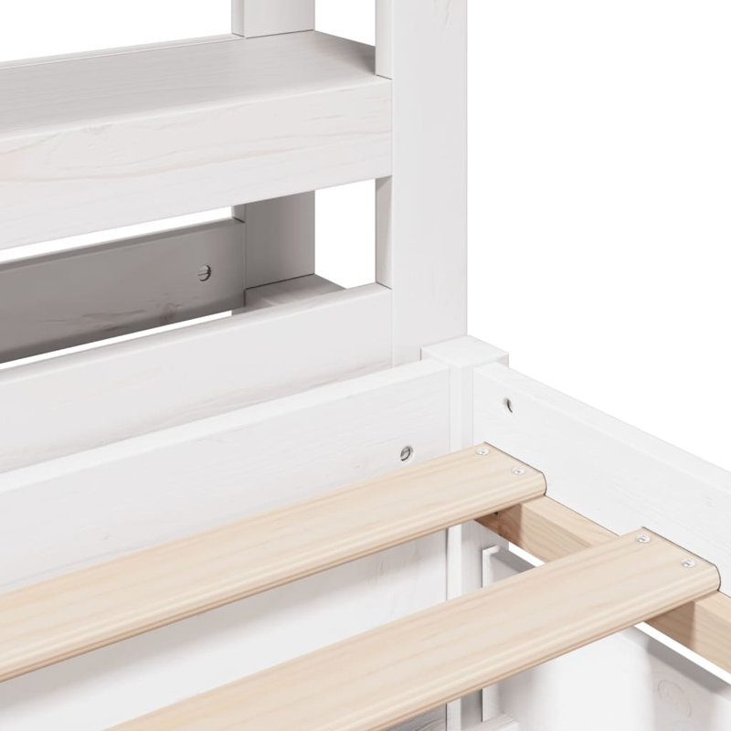 Solid Wood Bed, Small Double (4'), White