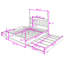 Grand lit plateforme à 2 tiroirs avec lit gigogne simple et tête de lit 2 tiroirs-627441776