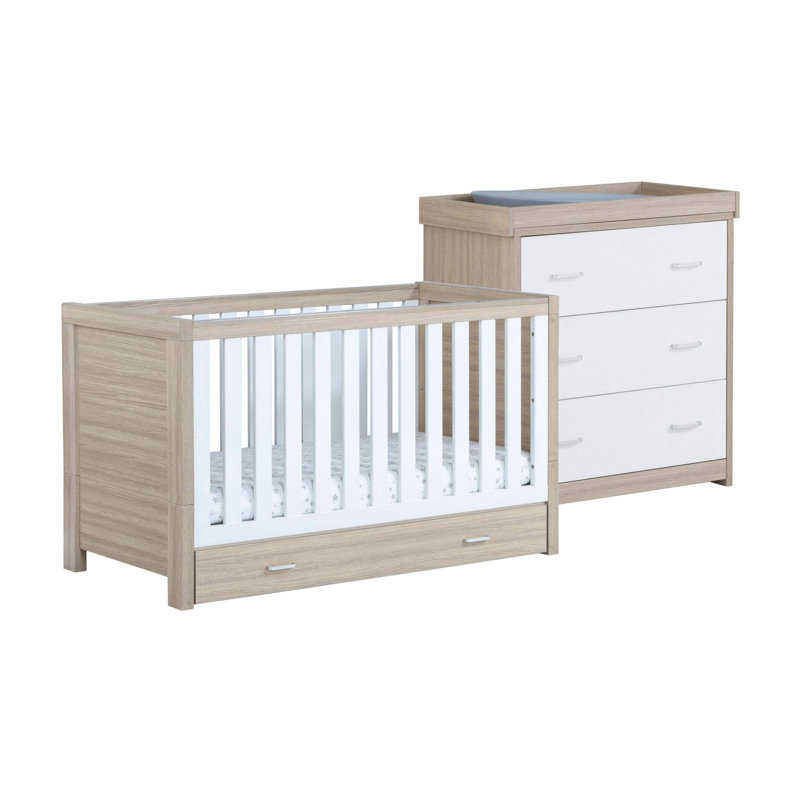 Luno 2 Piece Room Set with Drawer, Oak White