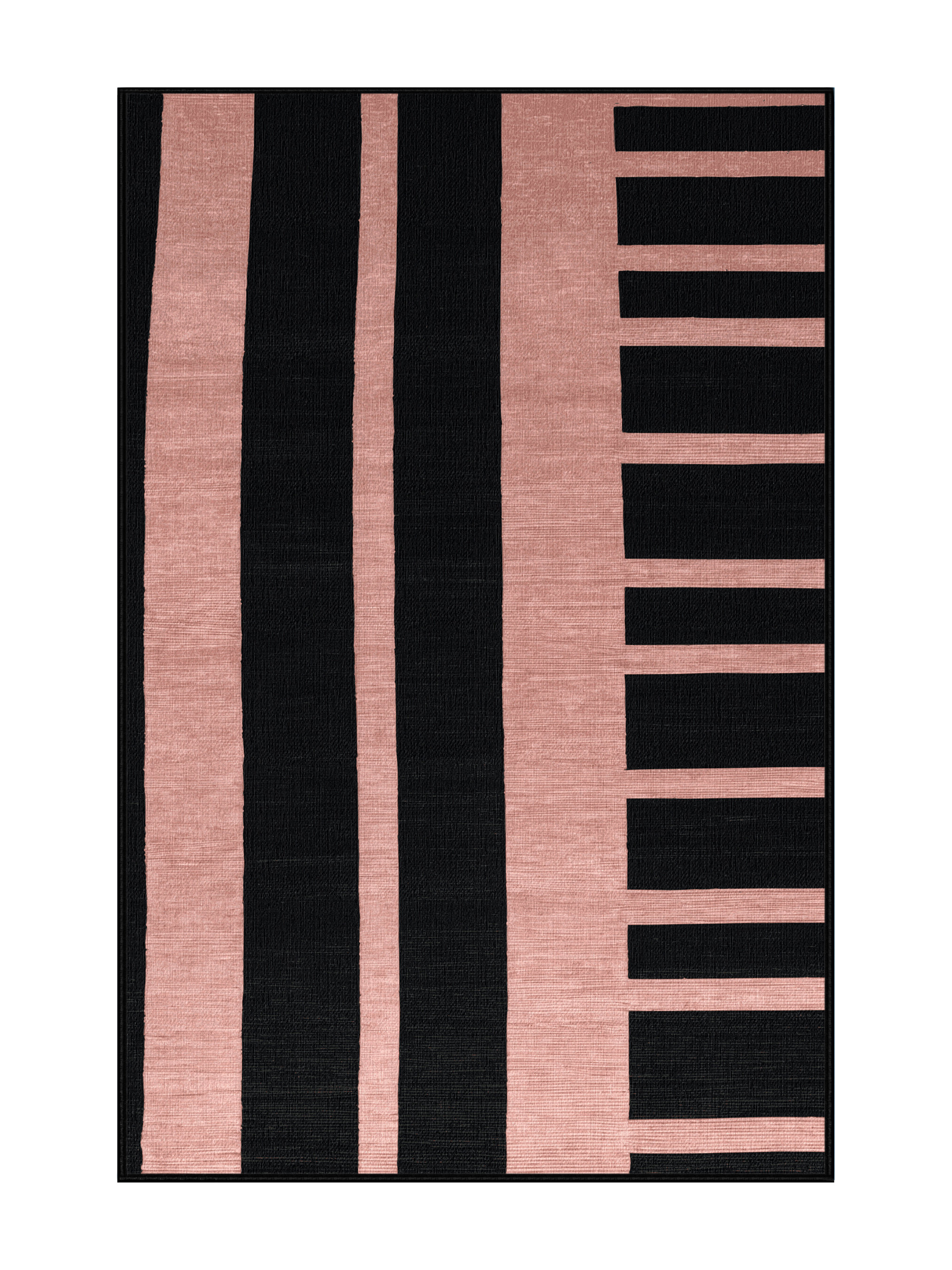 Horizontal Shape Rug Hokku Designs Machine Washable Horizontal Stripes Black Area Rug | Wayfair