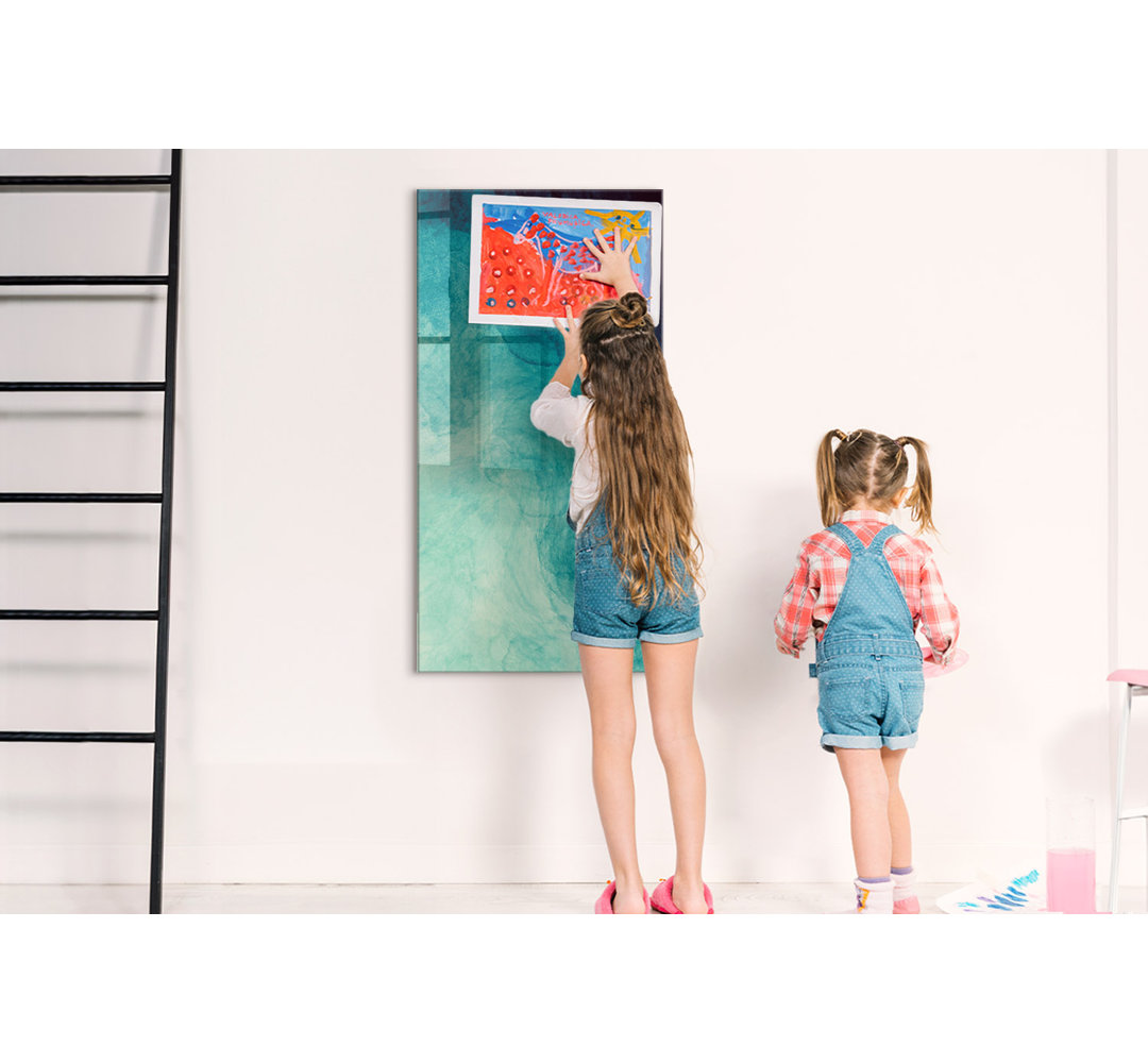 Magnetic Memo Board Whiteboard - 60 x 120 cm - With Marker and Magnets - Colorful powder