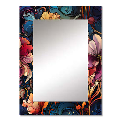 Whelington Victorian Nouveau Elegance Victorian Pattern - Floral Decorative Mirror, Cottage Wall Mirror, Printed Metal Art