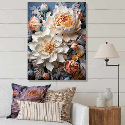 Reproduction sur toile de pivoines beiges surréelles