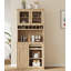 Grande armoire de rangement pour garde-manger avec support à vin et tablettes réglables pour la salle à manger