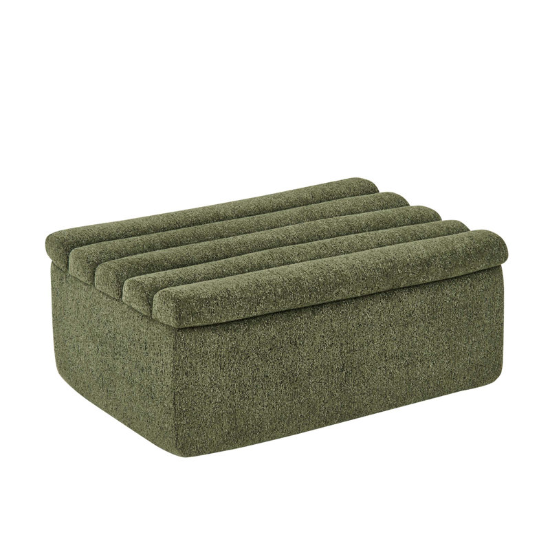 Repose-pieds rembourré polyvalent en chenille pour canapé modulaire, siège compact et confortable, Vert