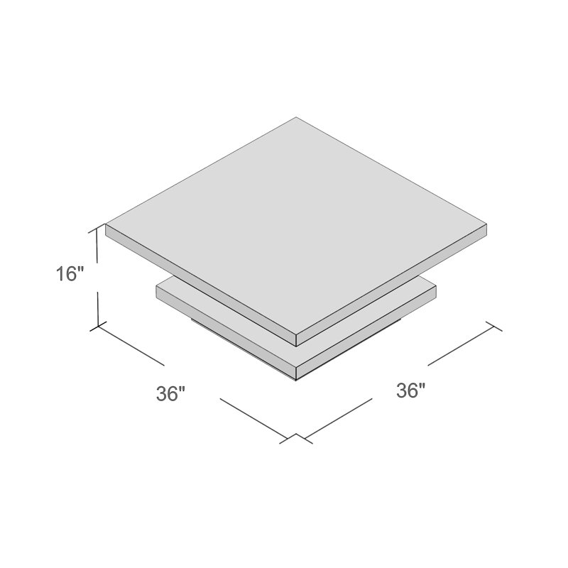 Pedestal Coffee Table with Storage, Ivory