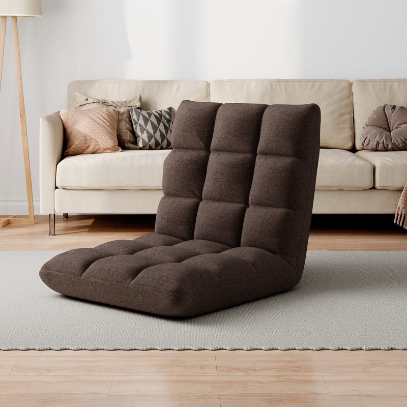 57cm Upholstered Futon, Brown
