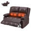 Causeuse inclinable en similicuir de 53,1 po avec fonction chauffante et chauffante-826407485