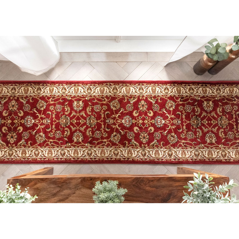 Chimeng Sarouk Oriental Red Custom Size Hallway Stair Runner - Traditional Floral Carpet, Runner 2'3" x 5'