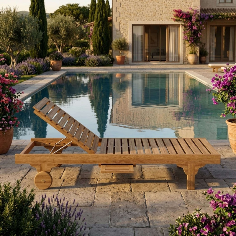 Capri Teak Chaise Lounge