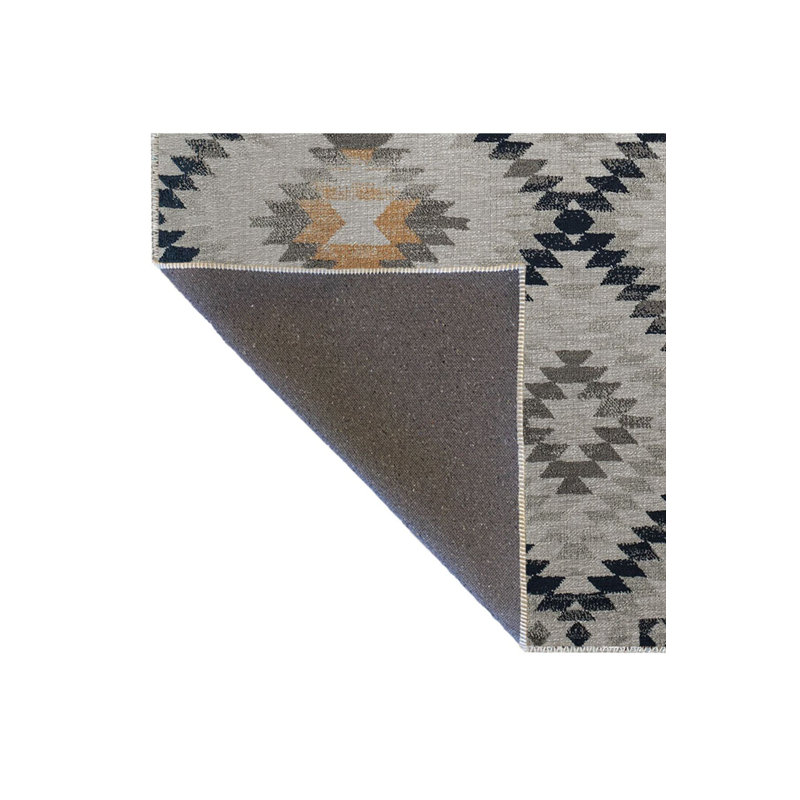 Tapis décoratif géométrique géométrique moderne lavable à la machine, Tapis de couloir 3 pi 3 po x 6 pi 7 po