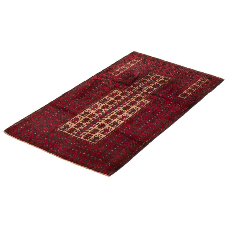 Tapis rouge foncé Crockrell 2 pi 10 po x 4 pi 7 po