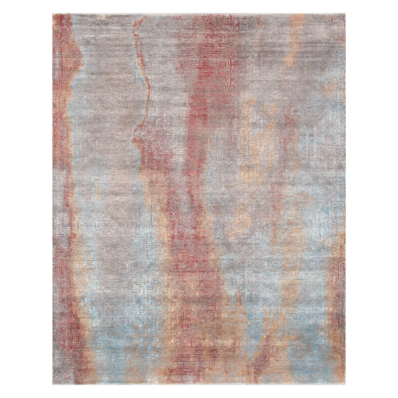 Cosmo Multicolor Hand-Knotted Wool and Silk Rug