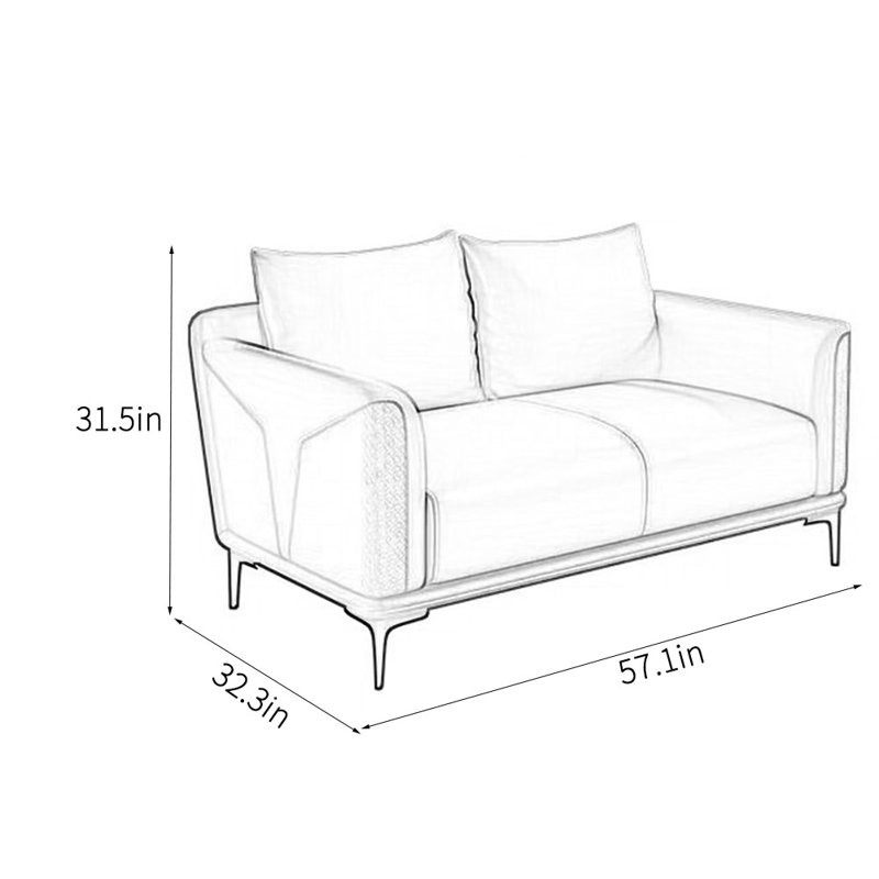 Soule, H 31,5 po x l 57,1 po x P 32,3 po