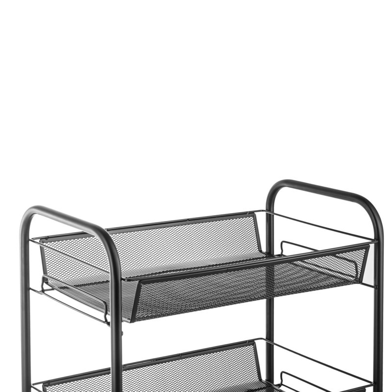 Chariot utilitaire roulant 4 couches, H 33,46 po x l 10,24 po x P 17,32 po, Noir