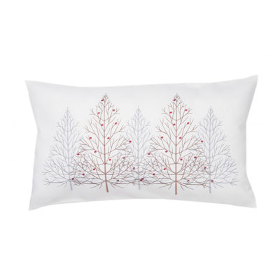 Embroidered Reversible Throw Pillow