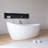 65" x 34"Freestanding Waterdrop-Shaped Solid Surface Stone Bathroom Soaking Tub