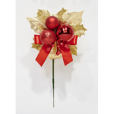 Ensemble de 12 feuilles de baies de Noël 7 po, lot de 12