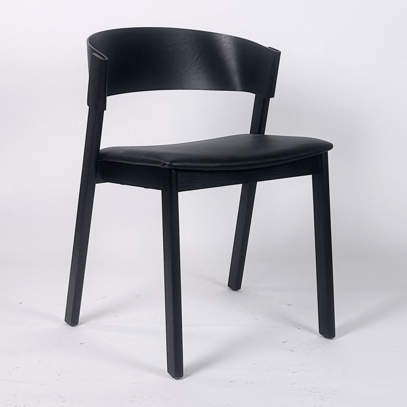Structure de chaise d'appoint Thomas avec assise rembourrée, Noir, noir, noir, noir, Noir, noir, noir, noir