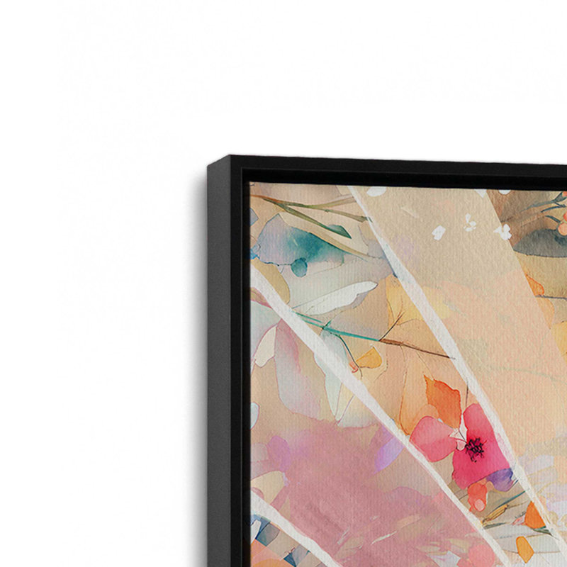Doux soleil sur toile imprimé floral, H 8,75 po x l 12,75 po, 1, Noir satiné