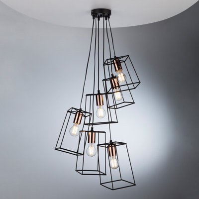 Leyva 6 - Light Black Cluster Pendant