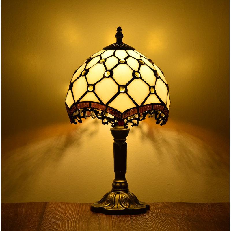 Stehle Antique Bronze Table Lamp Bedroom Nightstand Home Decor Comes With 1 LED Bulb, 14.6" H x 8" W x 8" D