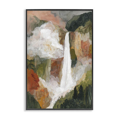 Mountain Waterfall Landscape Framed Giclee, design by Chromatic Storm Studio