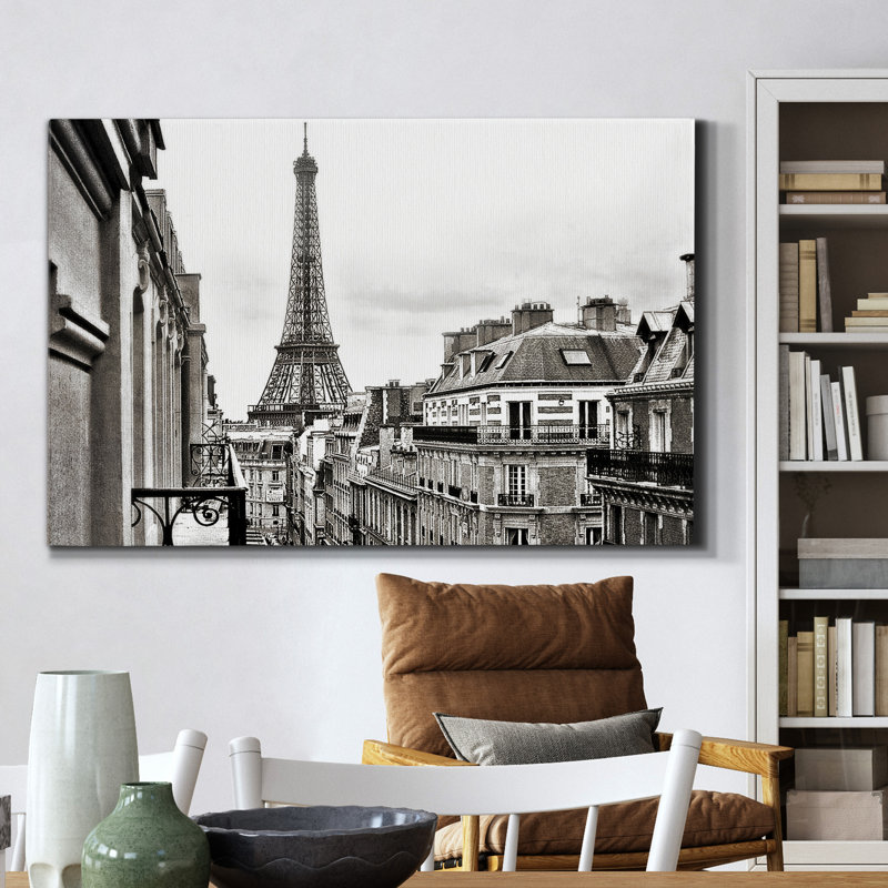 Vue Eiffel - reproduction de photo sur toile tendue, H 27 po x l 18 po x P 1 po