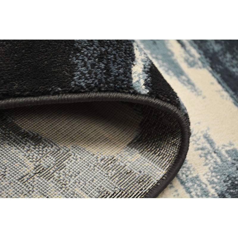 Tapis abstrait à larges rayures 7 pi x 10 pi