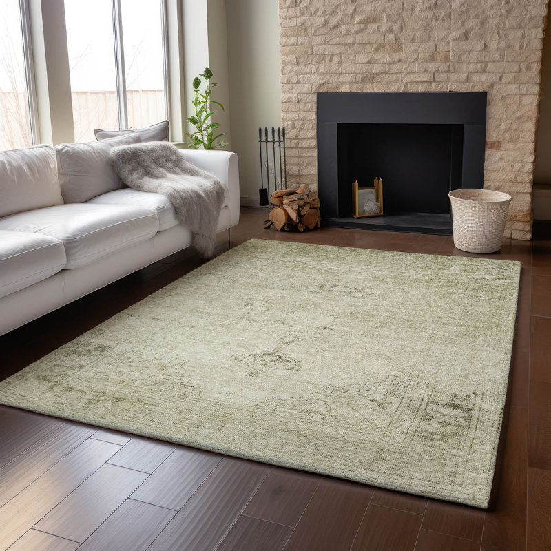 Premium Machine Washable Kiyondrea Beige Rug, Rectangle 9' x 12'
