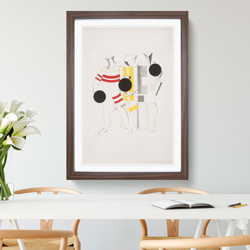 Sportsman by El Lissitzky - Picture Frame Graphic Art, Walnut, 48cm H x 36cm W x 2cm D