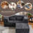 Compression Mahjong Sofa,Convertible Floor Sofa Bed,DIY Boneless Modular Sectional Sofa,No Assembly Required,Circle Fleece Fabric,Oversized 2 Seater With 1 Ottoman-698702762